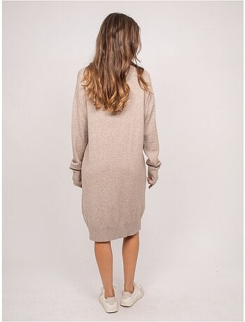 Robe pull longue maille douce col v iberna