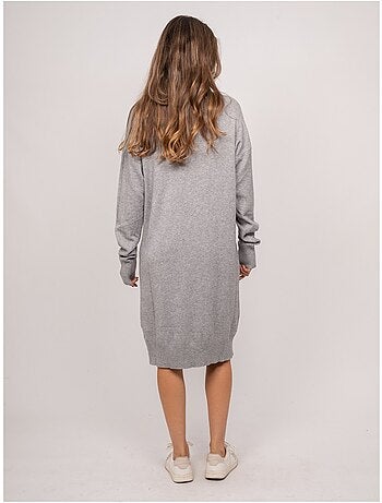 Robe pull longue maille douce col v iberna