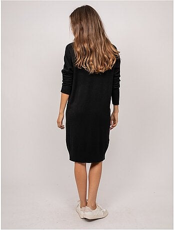 Robe pull longue maille douce col v iberna