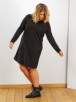 Robe pull maille chinée - Kiabi