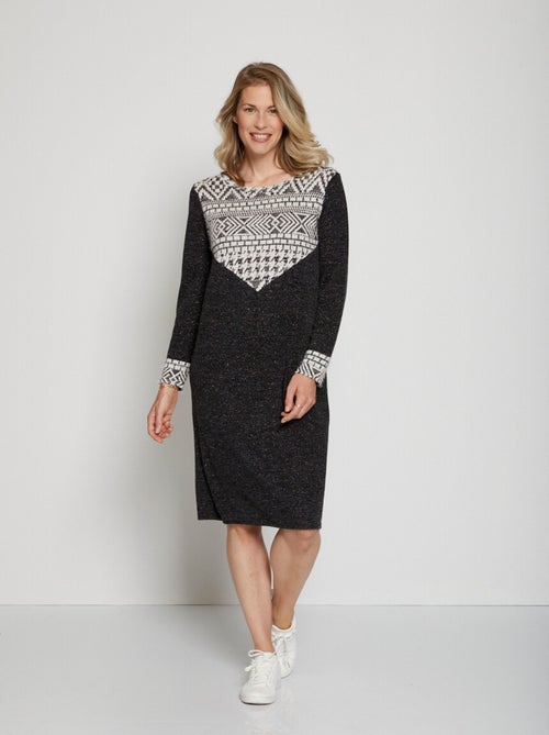 Robe-pull maille irisée détail jacquard - AFIBEL - Kiabi