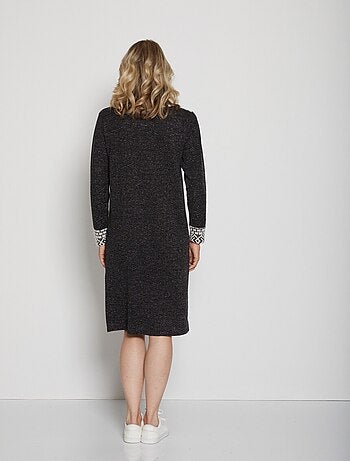 Robe-pull maille irisée détail jacquard