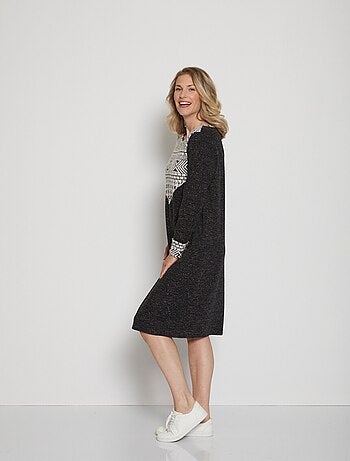 Robe-pull maille irisée détail jacquard