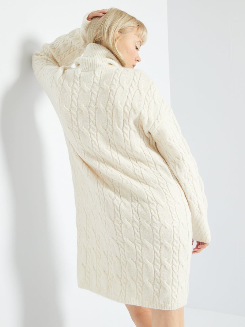Robe Pull Col Robe Solde Pimkie Robe Pull Maille Torsade Blanc Kiabi