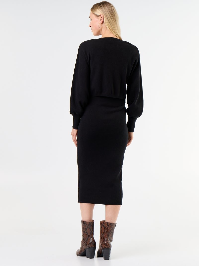 Robe pull maternité 2-en-1 Noir - Kiabi