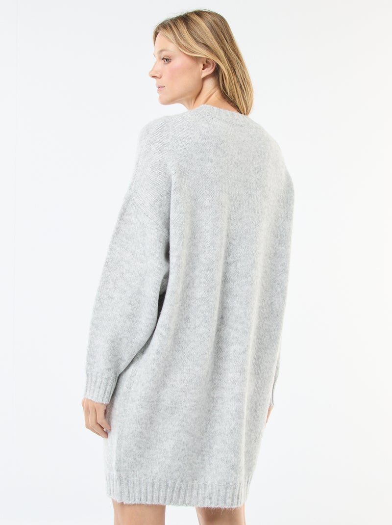 Robe pull mi-longue chaude Gris - Kiabi