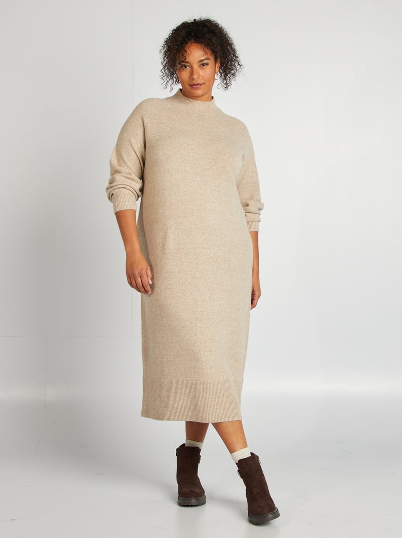 Robe pull midi Beige - Kiabi