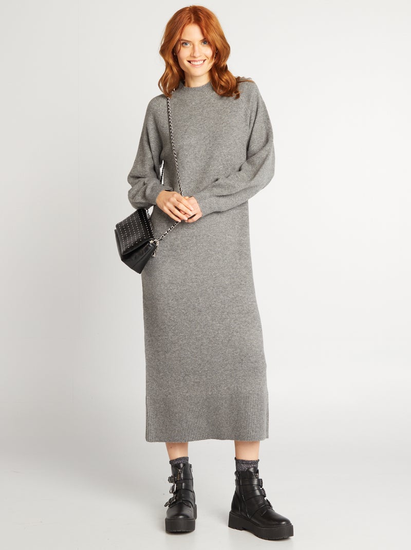 Robe pull midi Gris - Kiabi