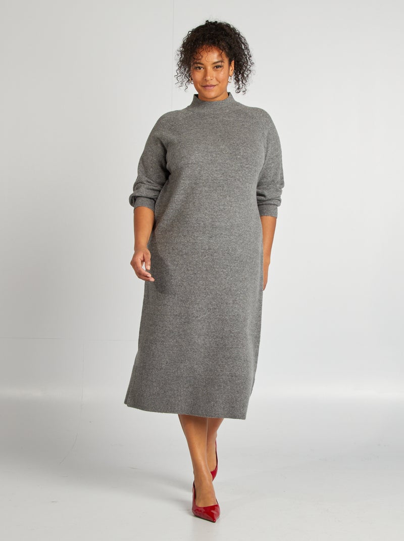 Robe pull midi Gris - Kiabi