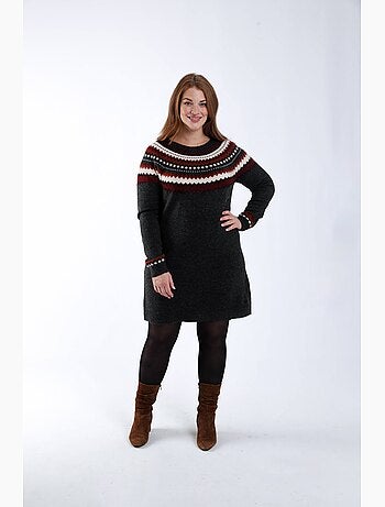 Robe pull motif jacquard PAPRIKA