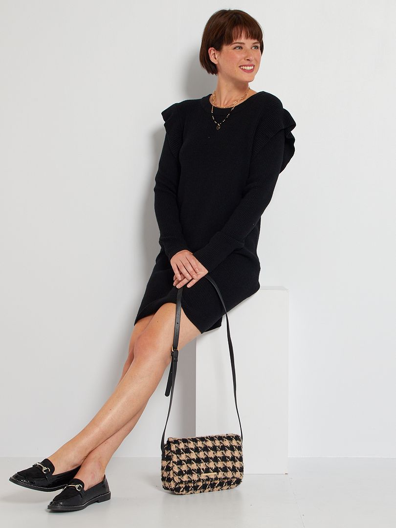 Royalfashion Robe pull femme noire - Noir   - magasin de  chaussures en ligne