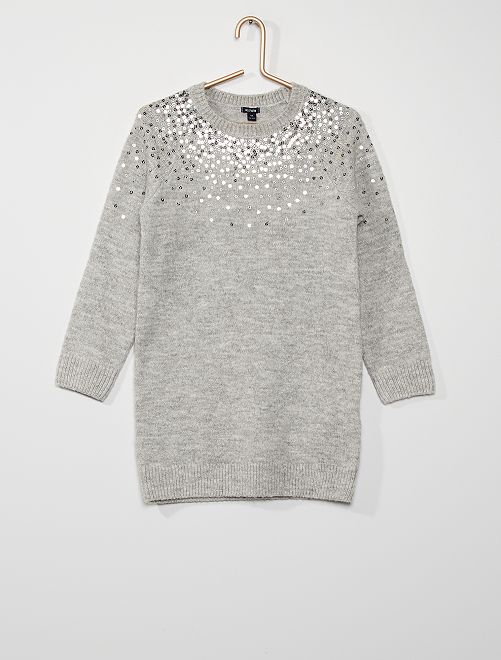 Robe pull sequins                                                                             gris 
