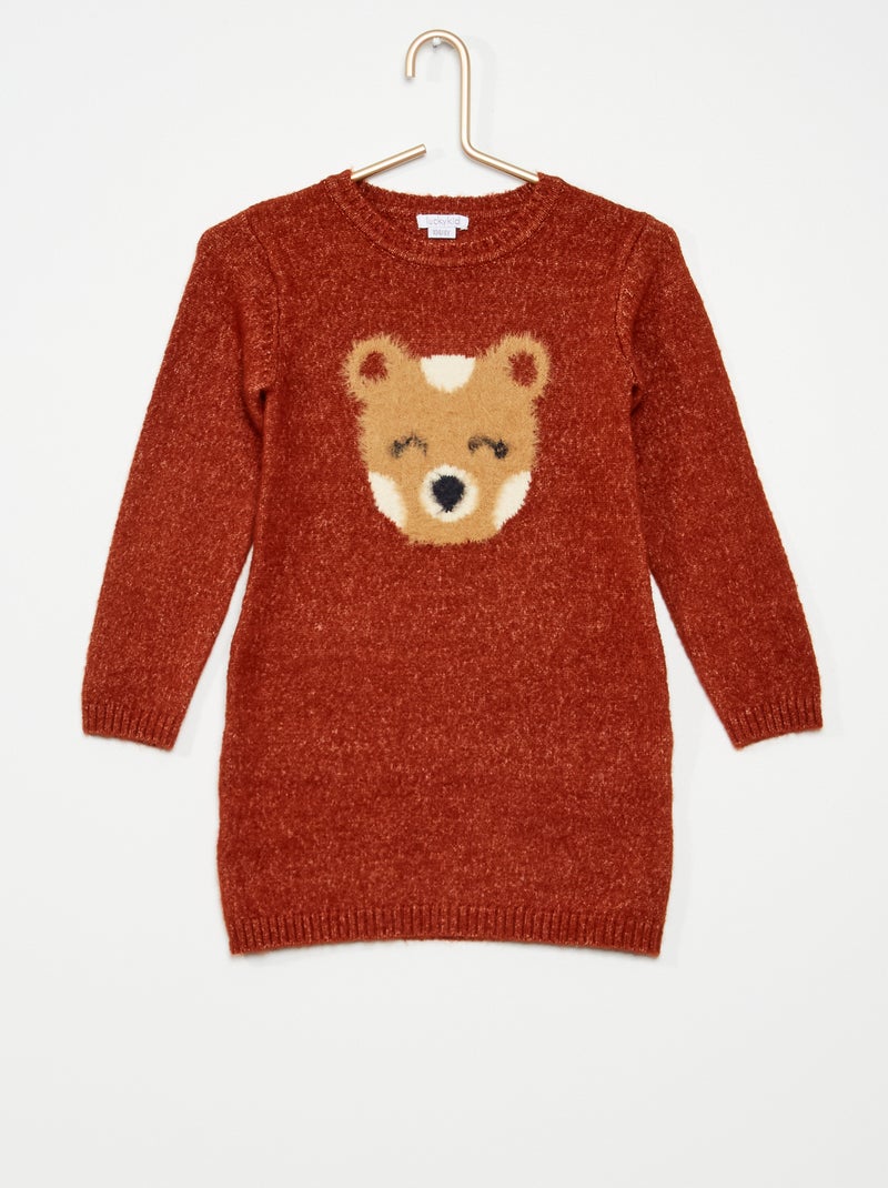 Robe pull 'tête d'ours' Rouille - Kiabi