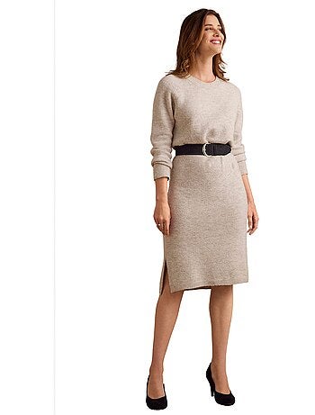 Robe-pull tricot jersey manches raglan