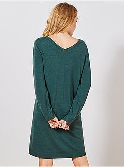 Robe pull V devant et dos - Kiabi