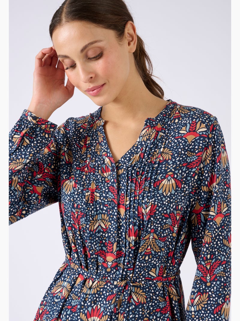 Robe pure viscose Lenzing(TM) EcoVero(TM) - Damart Bleu - Kiabi