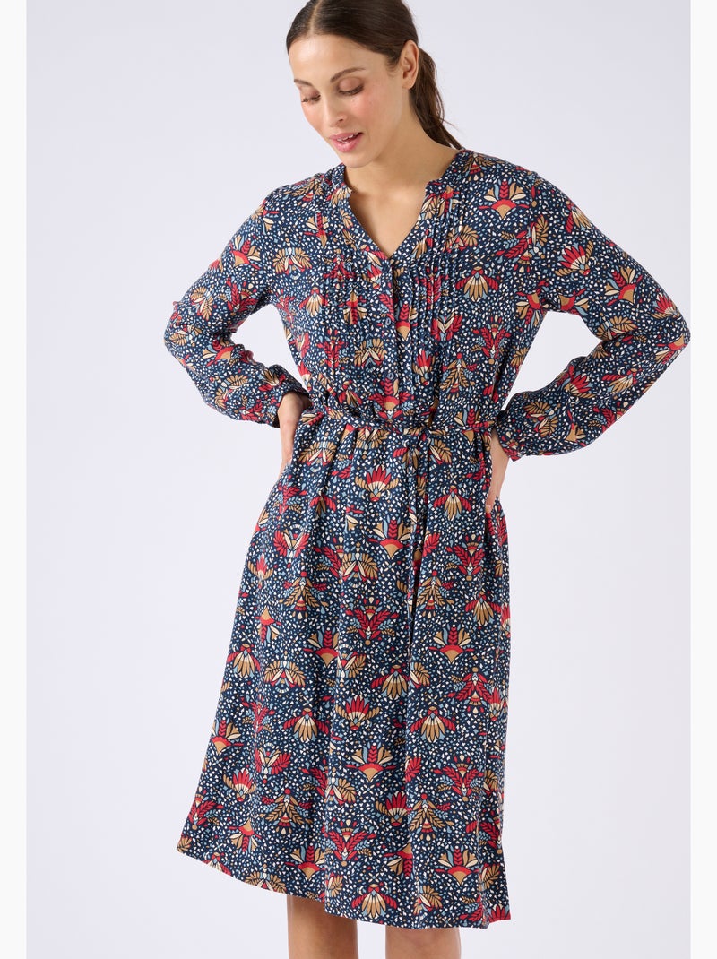 Robe pure viscose Lenzing(TM) EcoVero(TM) - Damart Bleu - Kiabi