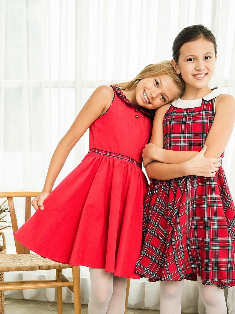 Robe Qui Tourne  à Carreaux Tartan   HEPBURN - La Faute à Voltaire Rouge - Kiabi