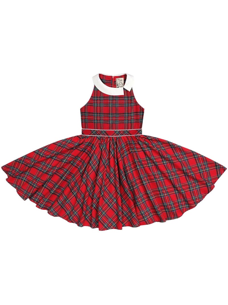 Robe Qui Tourne  à Carreaux Tartan   HEPBURN - La Faute à Voltaire Rouge - Kiabi
