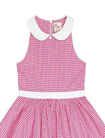 Robe Qui Tourne à Carreaux Vichy et Col Claudine HEPBURN - La Faute à Voltaire