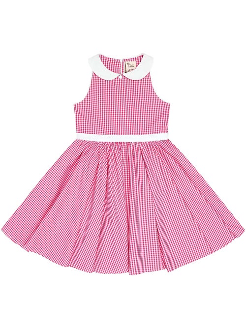 Robe Qui Tourne  à Carreaux Vichy  et Col Claudine  HEPBURN - La Faute à Voltaire - Kiabi