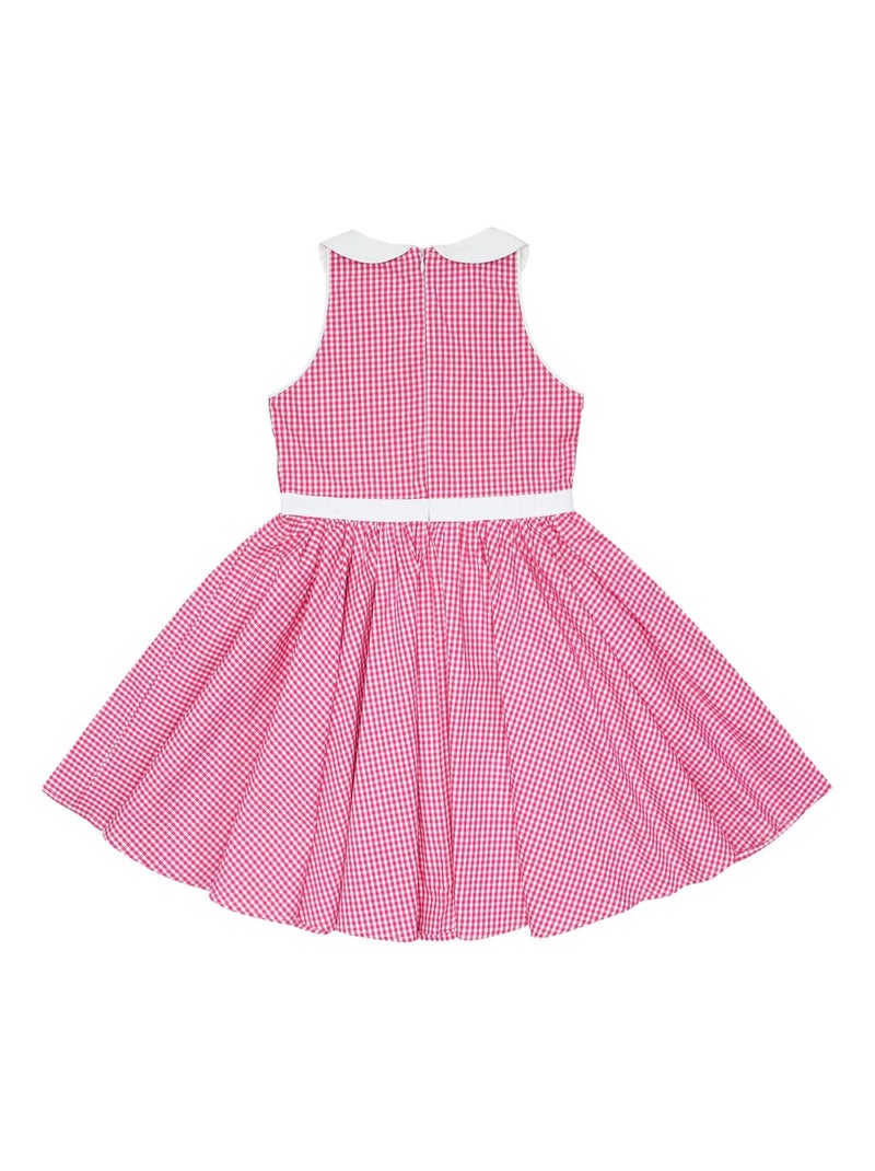 Robe Qui Tourne  à Carreaux Vichy  et Col Claudine  HEPBURN - La Faute à Voltaire Rose - Kiabi