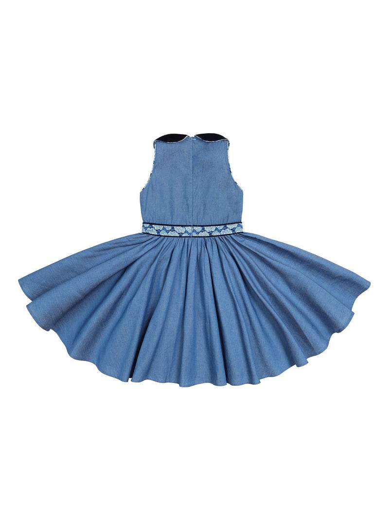 Robe Qui Tourne   à Col Claudine  HEPBURN - La Faute à Voltaire Bleu - Kiabi