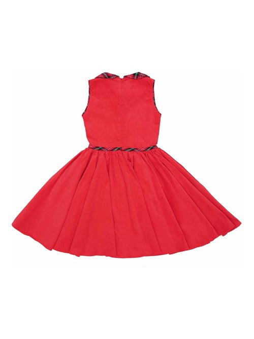 Robe Qui Tourne  en Velours  et Col Claudine en Tartan  HEPBURN - La Faute à Voltaire - Kiabi