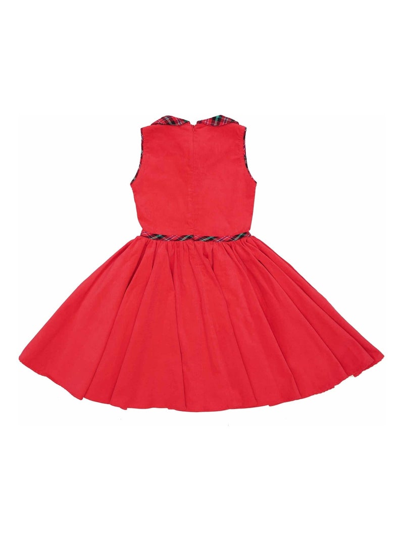 Robe Qui Tourne  en Velours  et Col Claudine en Tartan  HEPBURN - La Faute à Voltaire Rouge - Kiabi