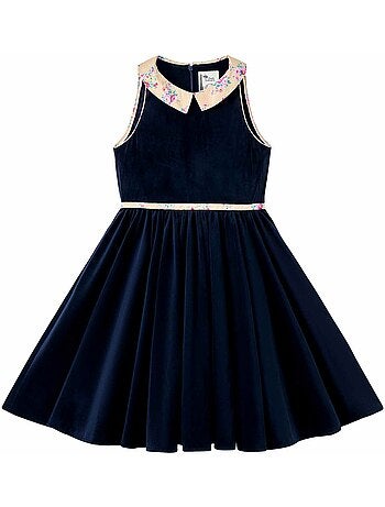 Robe Qui Tourne en Velours et Col Fleuri HEPBURN - La Faute à Voltaire