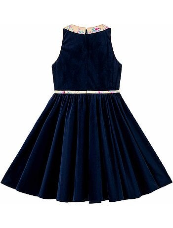 Robe Qui Tourne en Velours et Col Fleuri HEPBURN - La Faute à Voltaire