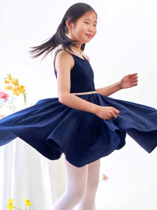 Robe Qui Tourne  en Velours   et Col Fleuri   HEPBURN - La Faute à Voltaire - Kiabi