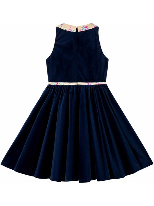 Robe Qui Tourne  en Velours   et Col Fleuri   HEPBURN - La Faute à Voltaire - Kiabi