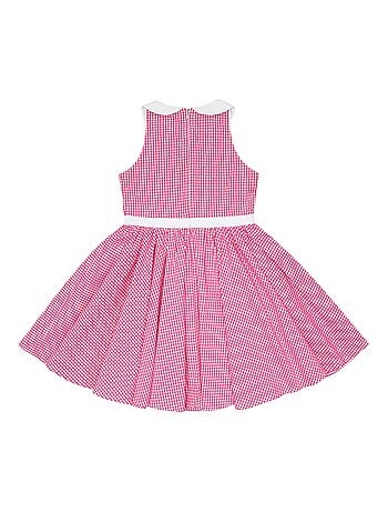 Robe Qui Tourne Été à Carreaux Vichy et Col Claudine HEPBURN - La Faute à Voltaire