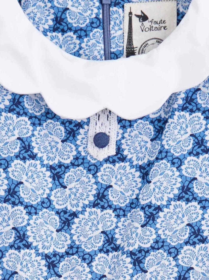 Robe Qui Tourne Été   Fleurie  Dentelle   HEPBURN - La Faute à Voltaire Bleu - Kiabi