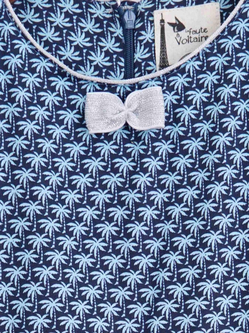 Robe Qui Tourne Été   Palmiers    HEPBURN - La Faute à Voltaire Bleu foncé - Kiabi