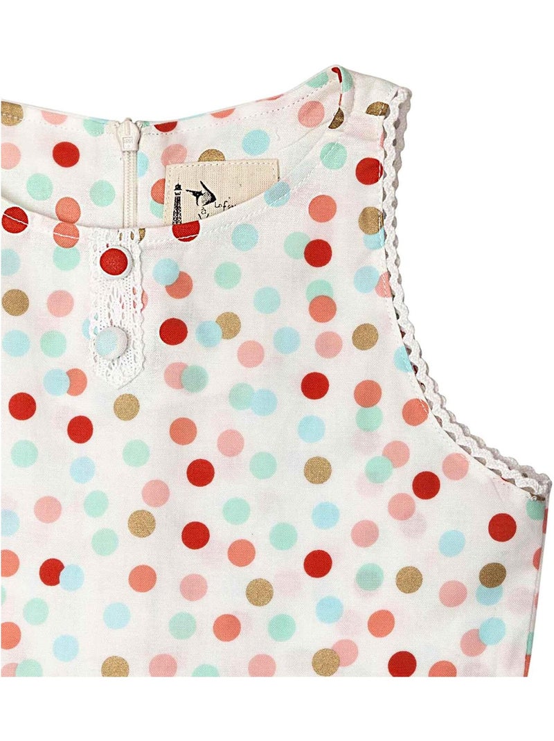 Robe Qui tourne Fille   à Pois   HEPBURN - La Faute à Voltaire Blanc - Kiabi