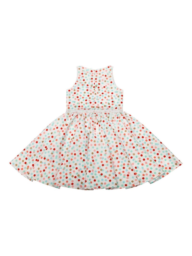 Robe Qui tourne Fille   à Pois   HEPBURN - La Faute à Voltaire Blanc - Kiabi