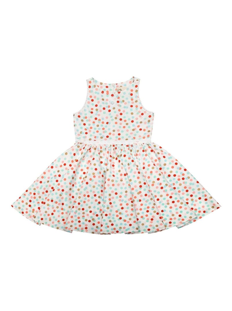 Robe Qui tourne Fille   à Pois   HEPBURN - La Faute à Voltaire Blanc - Kiabi