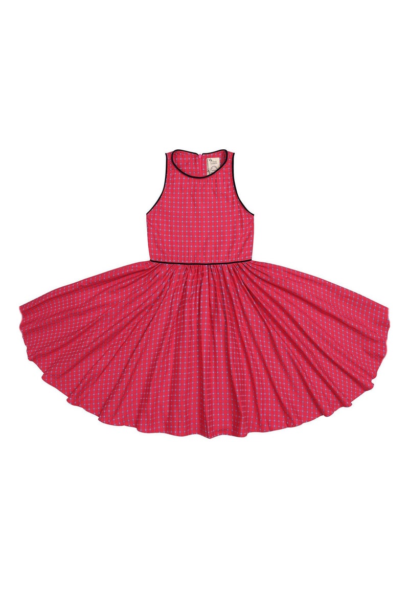 Robe Qui Tourne Fille  Carreaux Roses Bleu Ciel  HEPBURN - 'LA FAUTE A VOLTAIRE' Bleu Rose foncé - Kiabi