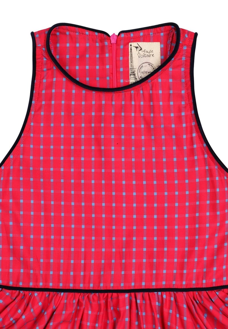 Robe Qui Tourne Fille  Carreaux Roses Bleu Ciel  HEPBURN - 'LA FAUTE A VOLTAIRE' Bleu Rose foncé - Kiabi
