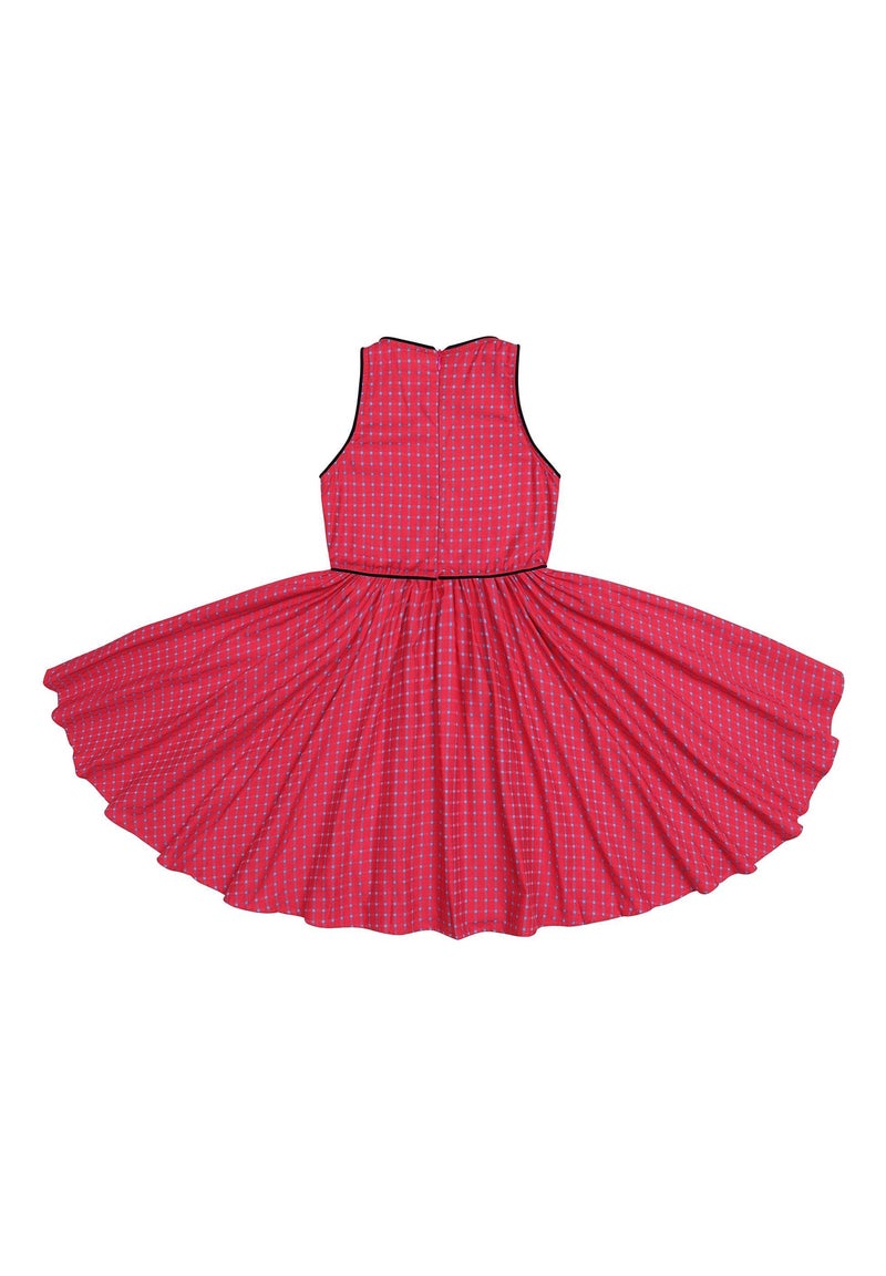 Robe Qui Tourne Fille  Carreaux Roses Bleu Ciel  HEPBURN - 'LA FAUTE A VOLTAIRE' Bleu Rose foncé - Kiabi