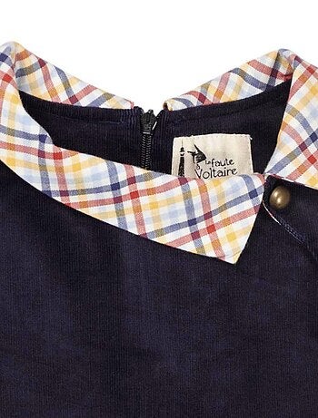 Robe qui Tourne Hiver Fille Velours Col Claudine HEPBURN - La Faute à Voltaire