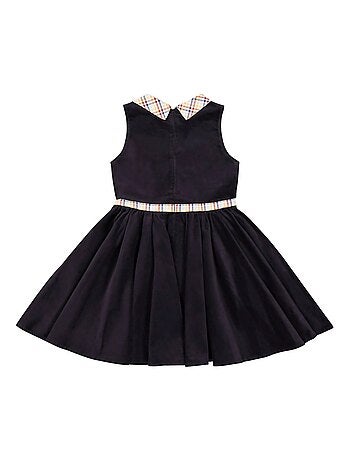 Robe qui Tourne Hiver Fille Velours Col Claudine HEPBURN - La Faute à Voltaire