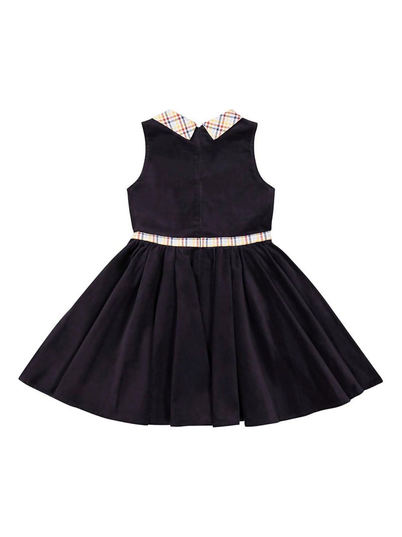 Robe qui Tourne Hiver   Velours    Carreaux  HEPBURN - La Faute à Voltaire Bleu marine - Kiabi