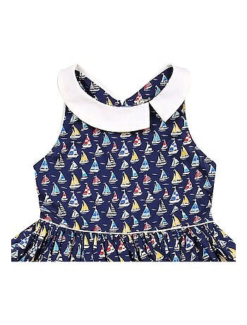 Robe Qui Tourne imprimé Voiliers HEPBURN - La Faute à Voltaire