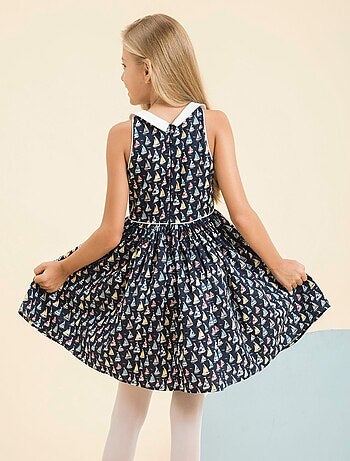 Robe Qui Tourne imprimé Voiliers HEPBURN - La Faute à Voltaire