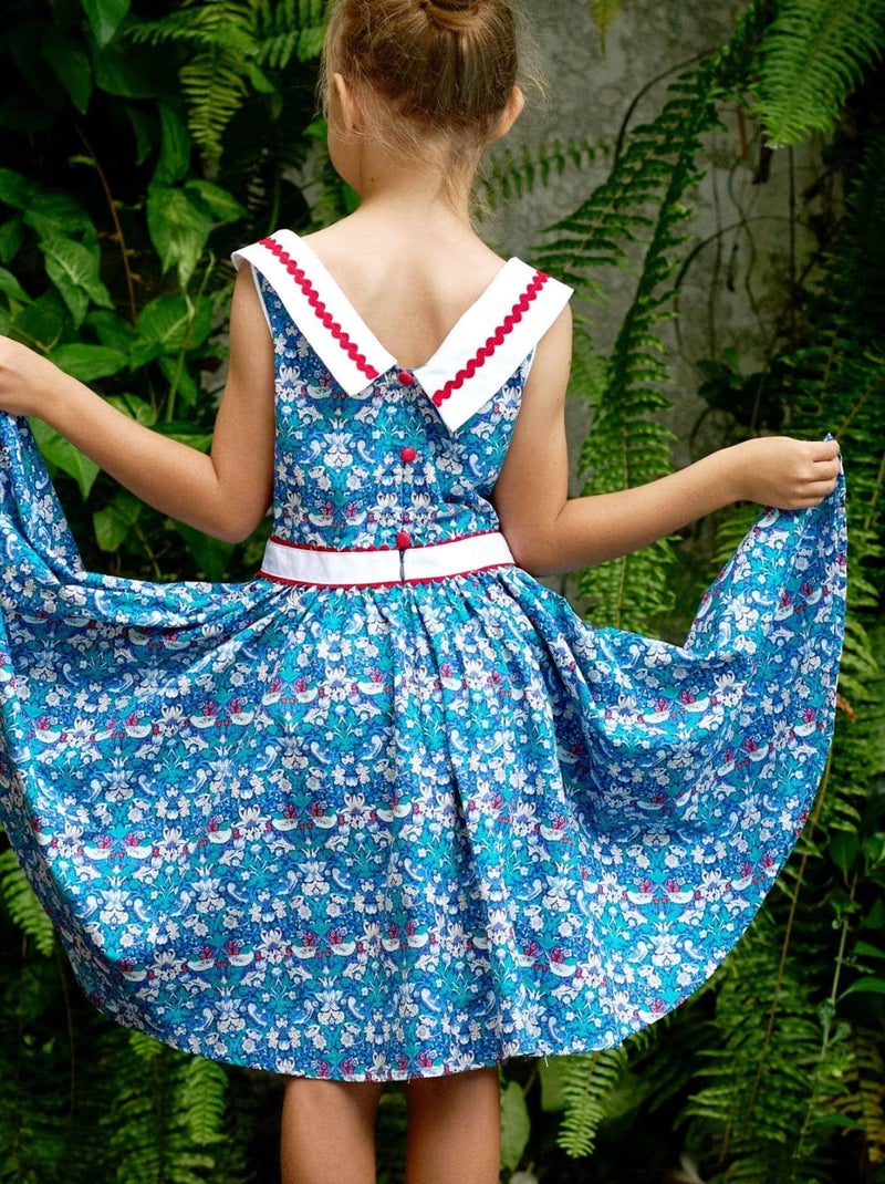 Robe  Qui Tourne Liberty  et   HEPBURN - La Faute à Voltaire Bleu marine - Kiabi