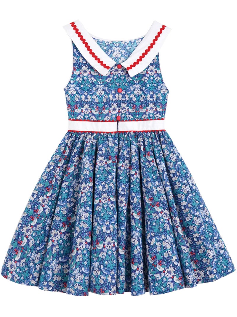 Robe  Qui Tourne Liberty  et   HEPBURN - La Faute à Voltaire Bleu marine - Kiabi