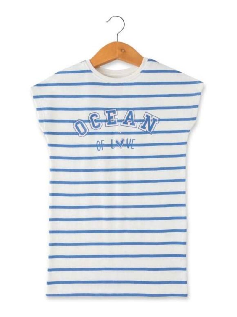 Robe rayé Fille en molleton Blanc - Kiabi